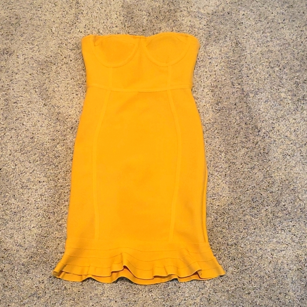 Mustard/Yellow Bandage dress. Size: S